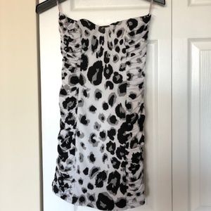 Trac Strapless Black White Sexy Party Dress Medium